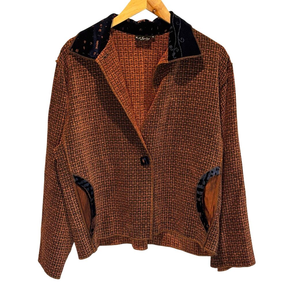 Vintage K.D. Spring Textured One Button Blazer Jacket - size Small
